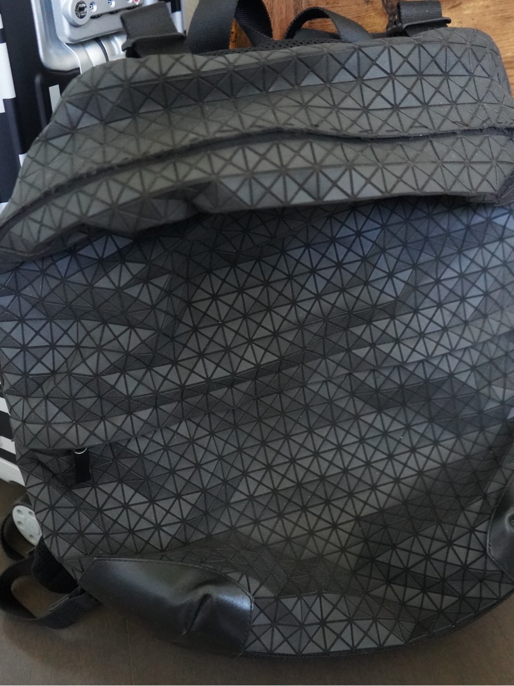 BAO BAO ISSEY MIYAKE Black Matte Liner Backpack Rare - Picture 4 of 8